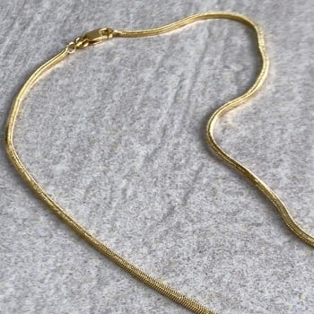 Slangekæde i 14 karat guld 42cm